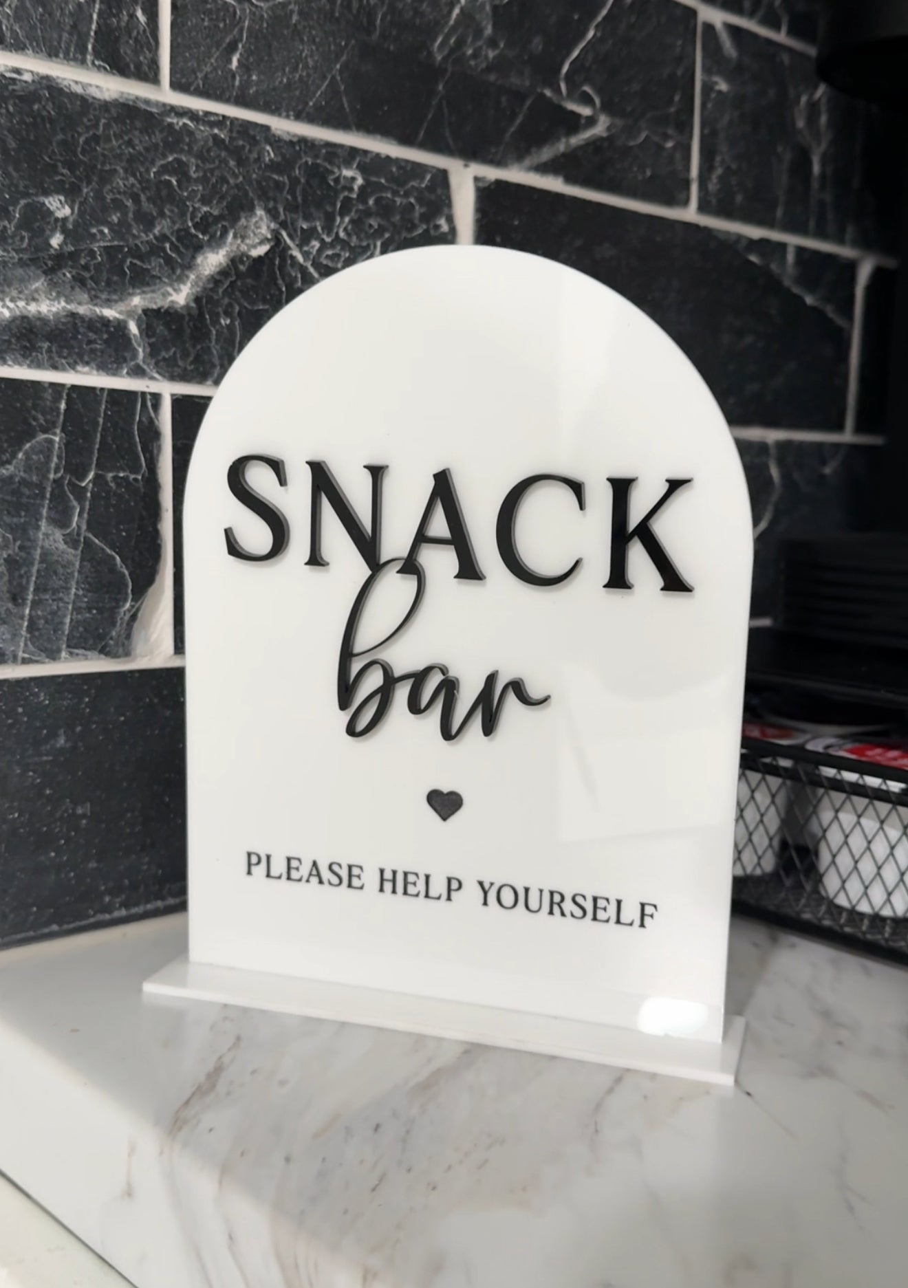Snack Bar Acrylic Arch Sign
