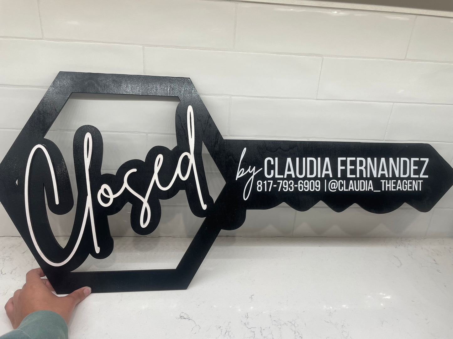 Personalized Closed Realtor Key Sign | Closing Sign | Realtor Photo Prop Sign | Realtor Closing Sign