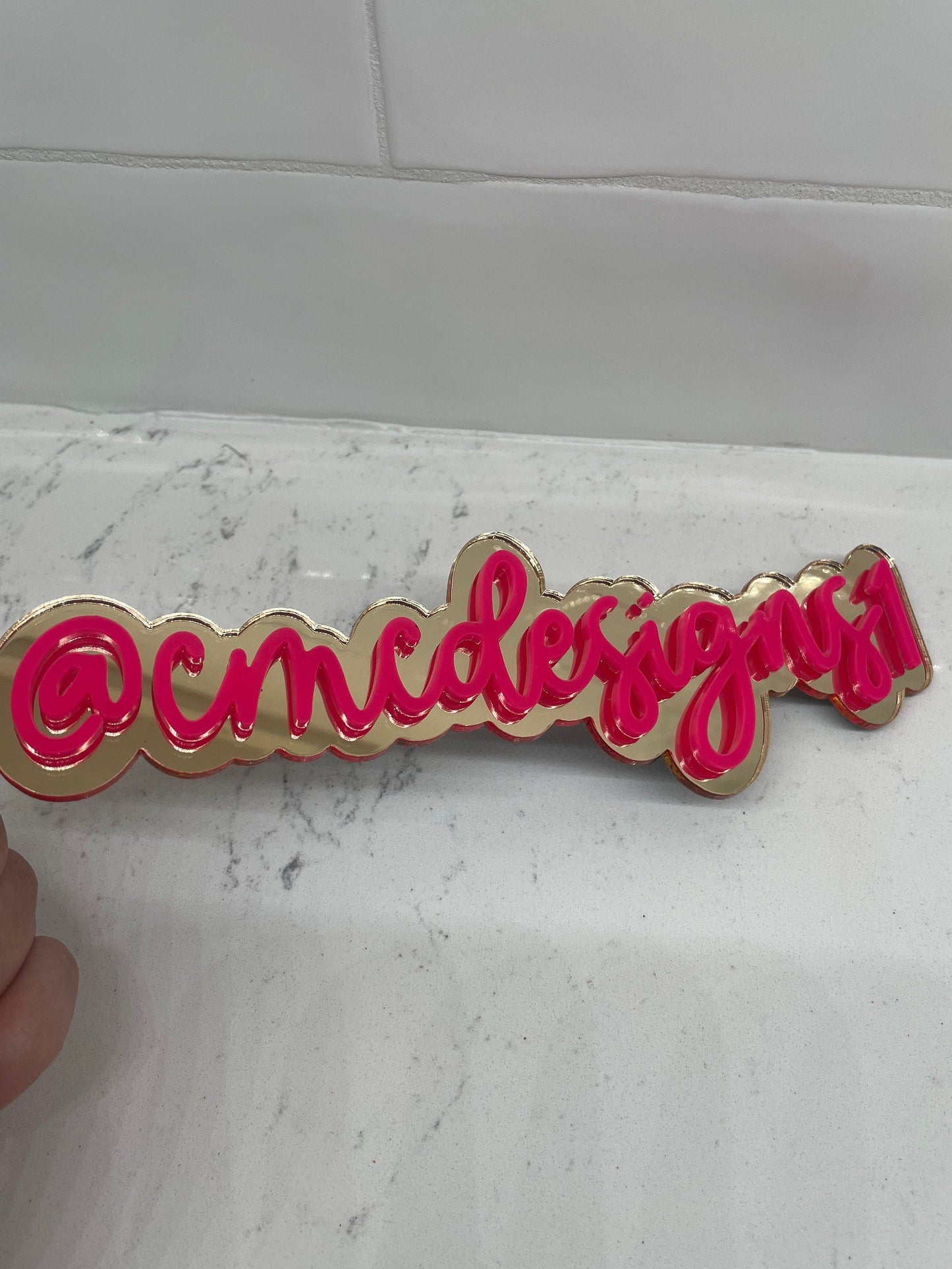 Social Media Acrylic tag, Acrylic watermark, Small Business tag, Acrylic business name