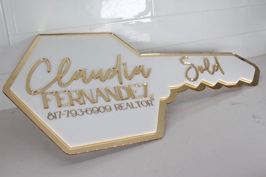 Luxury Realtor Key Sign | personalized Sold Sign | Key Sign | Realtor Closing Sign