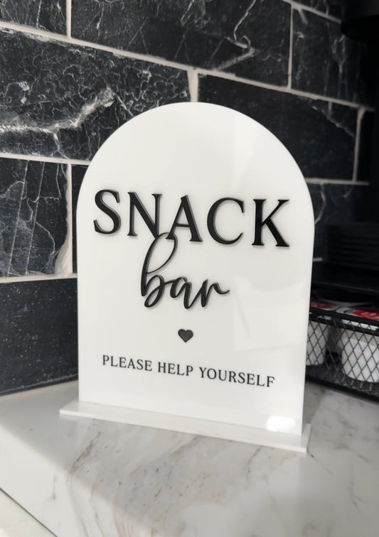 Snack Bar Acrylic Arch Sign