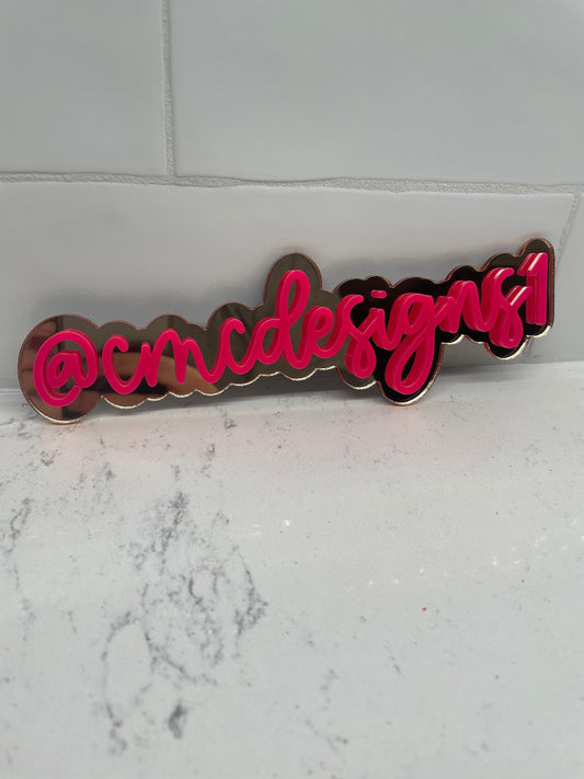 Social Media Acrylic tag, Acrylic watermark, Small Business tag, Acrylic business name