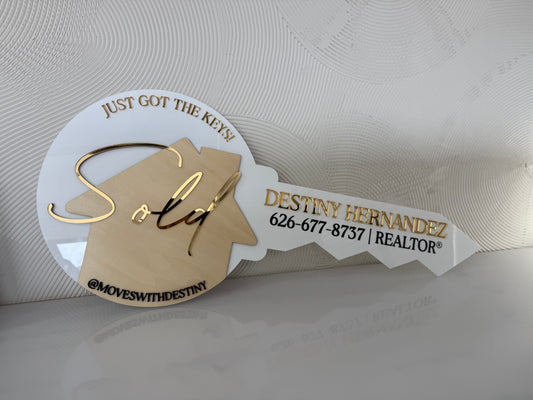 Personalized Realtor Key Sign | Closing Sign | Key Sign | Realtor Closing Sign