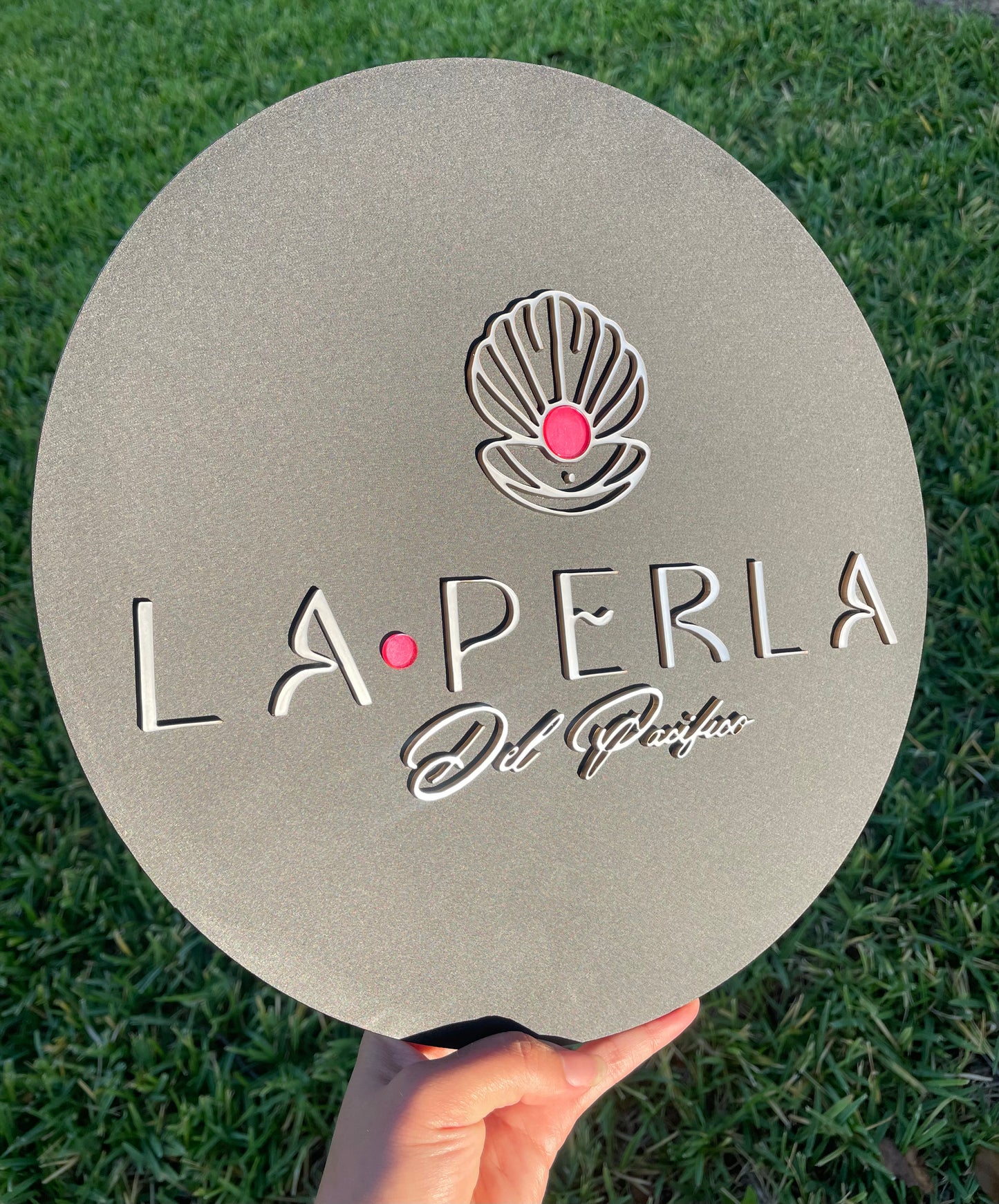 Custom Round Acrylic Logo Sign with Standoffs