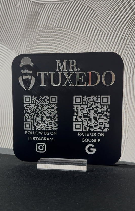 Rounded Square QR code sign (2 QR codes)