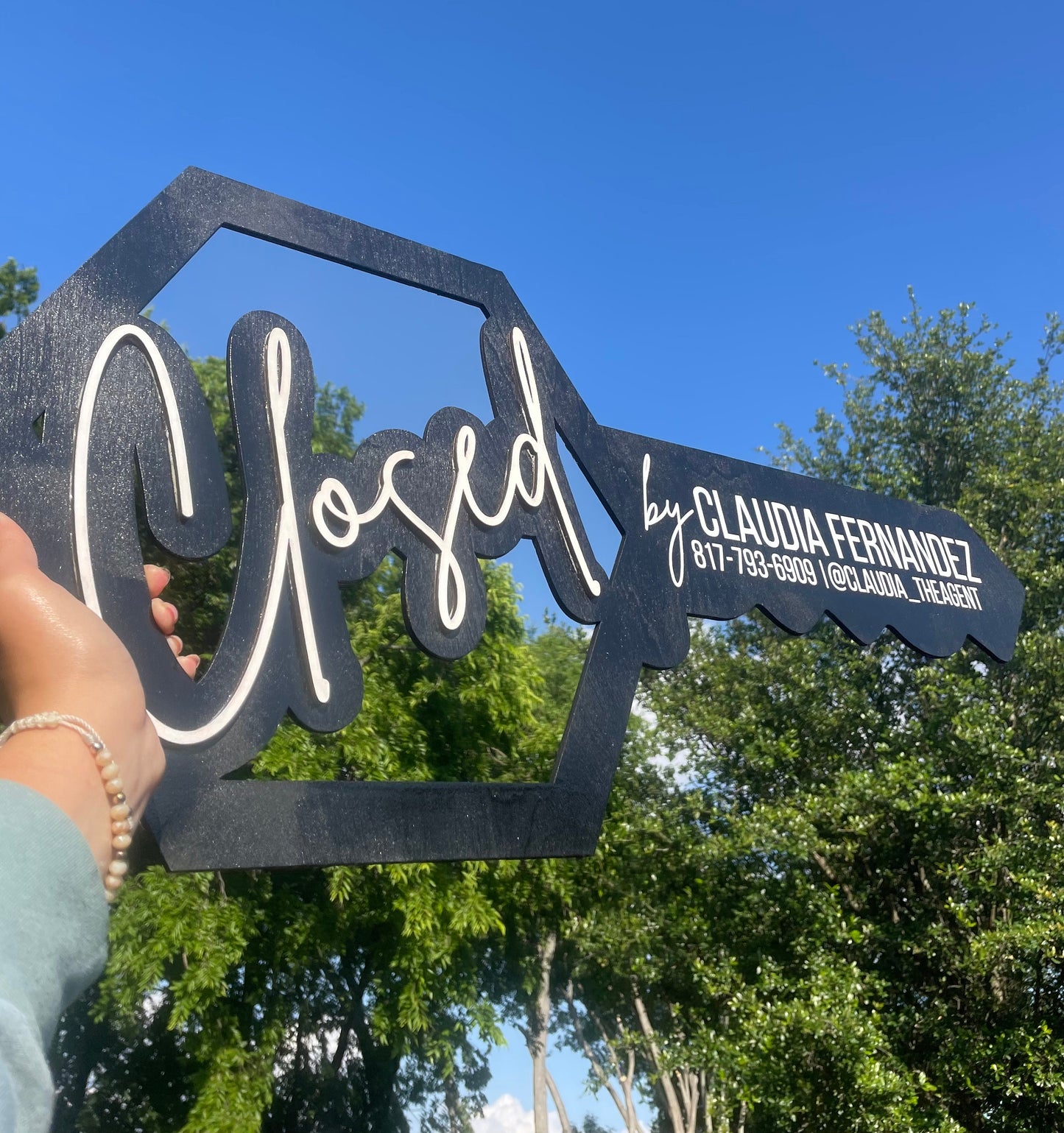 Personalized Closed Realtor Key Sign | Closing Sign | Realtor Photo Prop Sign | Realtor Closing Sign