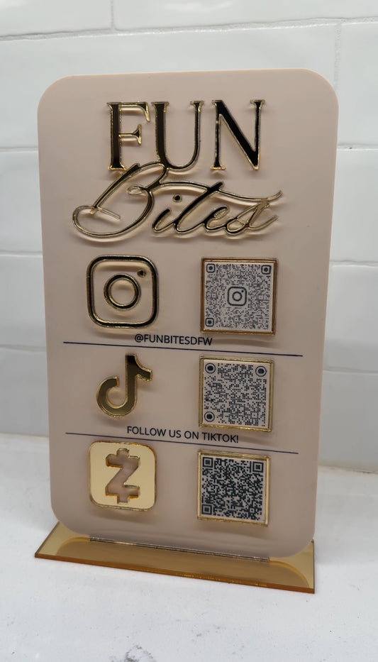 Logo and 3 QR Code Sign