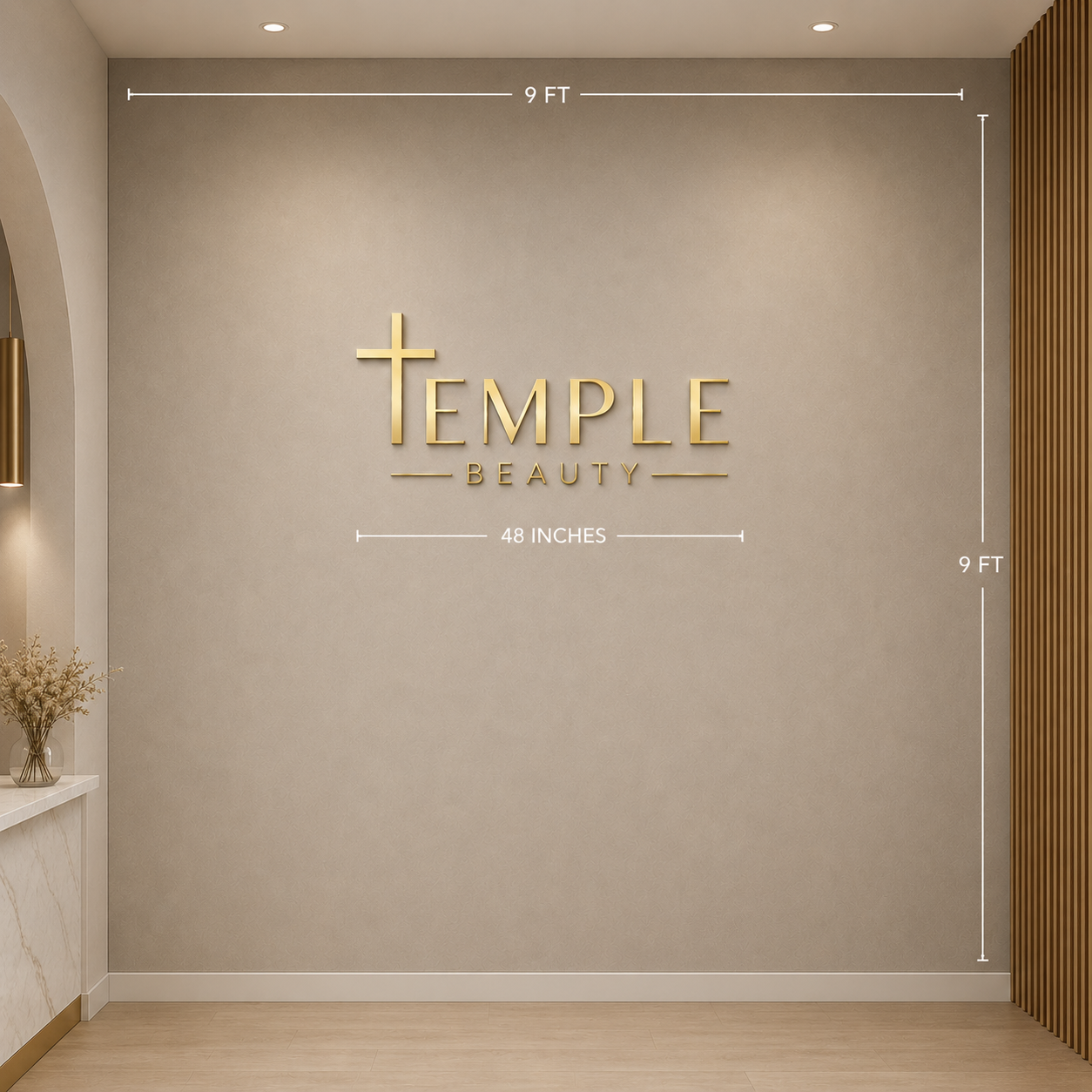 Temple Beauty Wall Sign