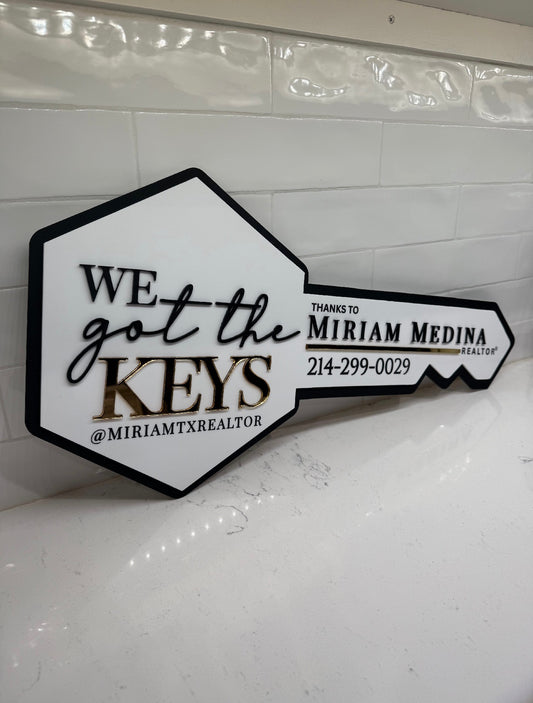 Custom Realtor Key Sign | Single Sided