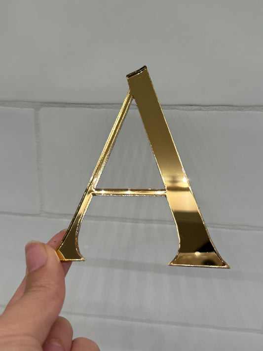 Acrylic Adhesive Letters, Personalized text, Custom Wording Sign, Gold Lettering, Gold Letters