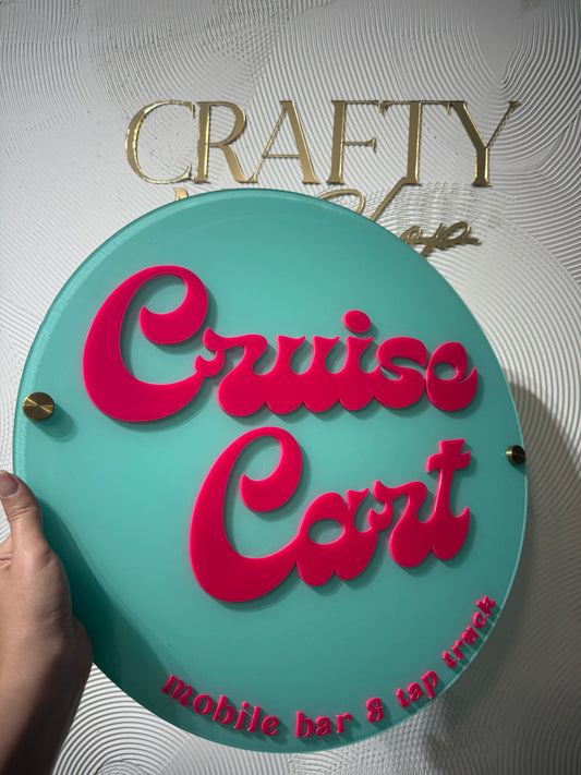Custom Round Acrylic Logo Sign with Standoffs