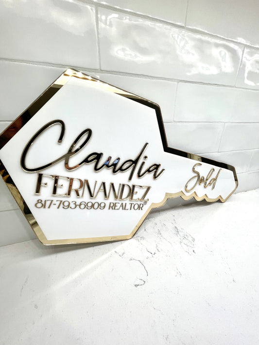 Luxury Realtor Key Sign | personalized Sold Sign | Key Sign | Realtor Closing Sign