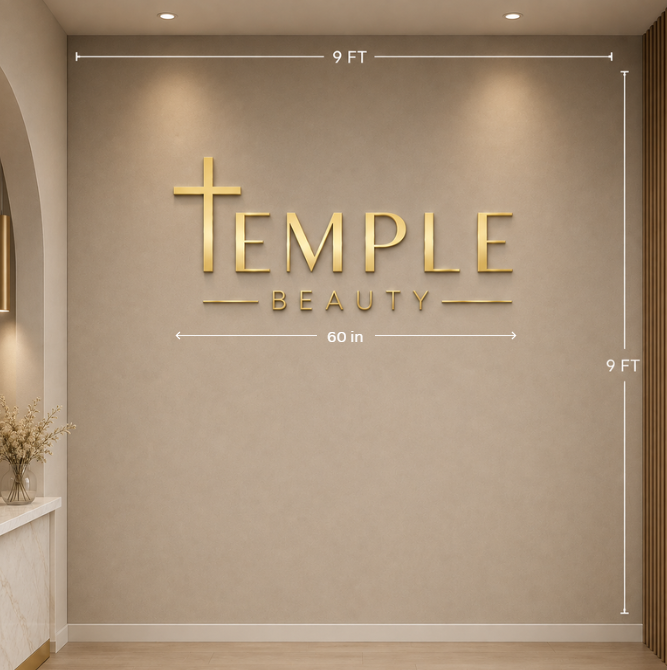 Temple Beauty Wall Sign